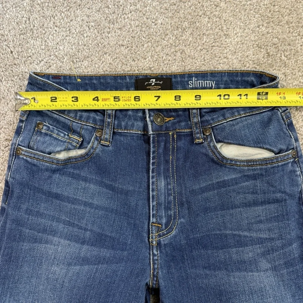 7 For All Mankind Slimmy Jeans Blue Womens 14 Stretch Slim Fit Premium Denim - Picture 4 of 8